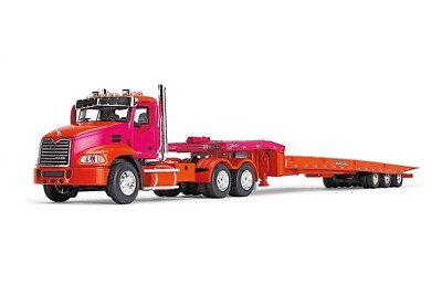 First Gear 60-1648 Mack Pinnacle w/Talbert 5553T Traveling-Axle Trailer 1/64 MIB