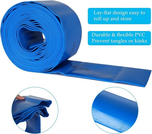 2" 15/30M Pump Lay-Flat Discharge Hose Kit Water Transfer Pipe Irrigation Outlet - Picture 5 of 10