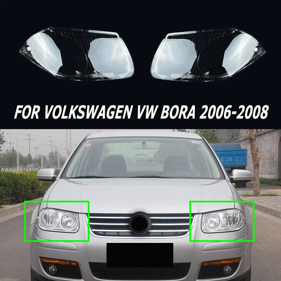 Headlight Lens Headlamp Shell Cover Cap For Volkswagen Bora 06-2008 2007 Pair - image 3 of 4