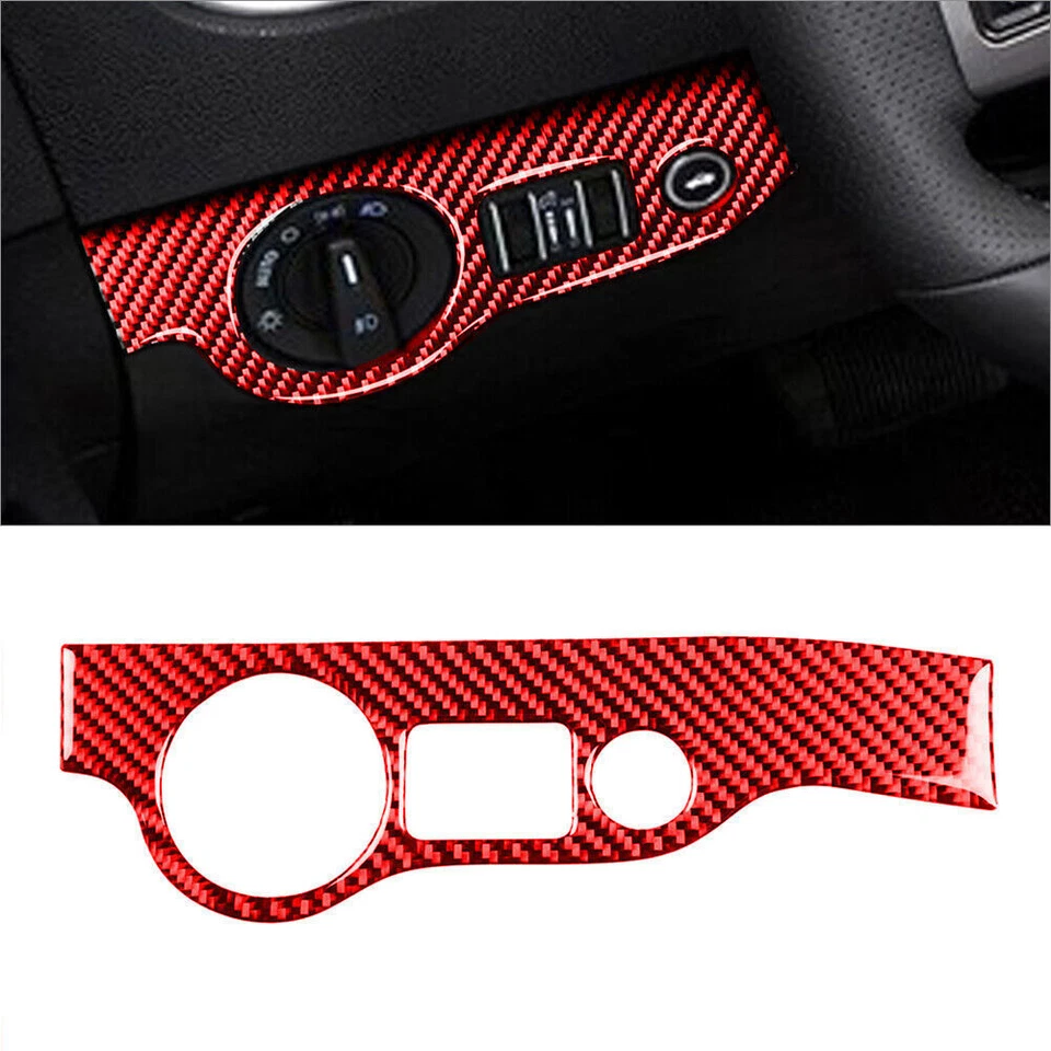 19 peças interior de fibra de carbono vermelho conjunto completo acabamento de capa para Dodge Charger 2011-2014 - Imagem 3 de 4