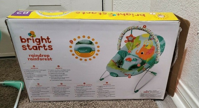 bright starts raindrop rainforest bouncer