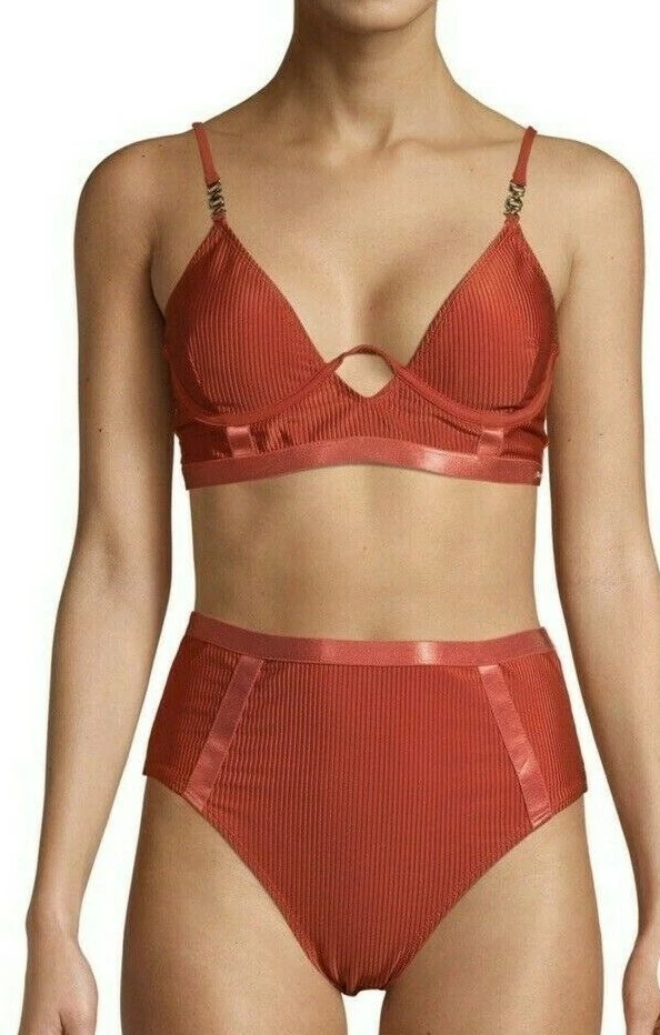 WOMEN'S PLUNGING HIGH GORE TWO PIECE BIKINI SWIMSUIT SET by XOXO - Image 2 of 4