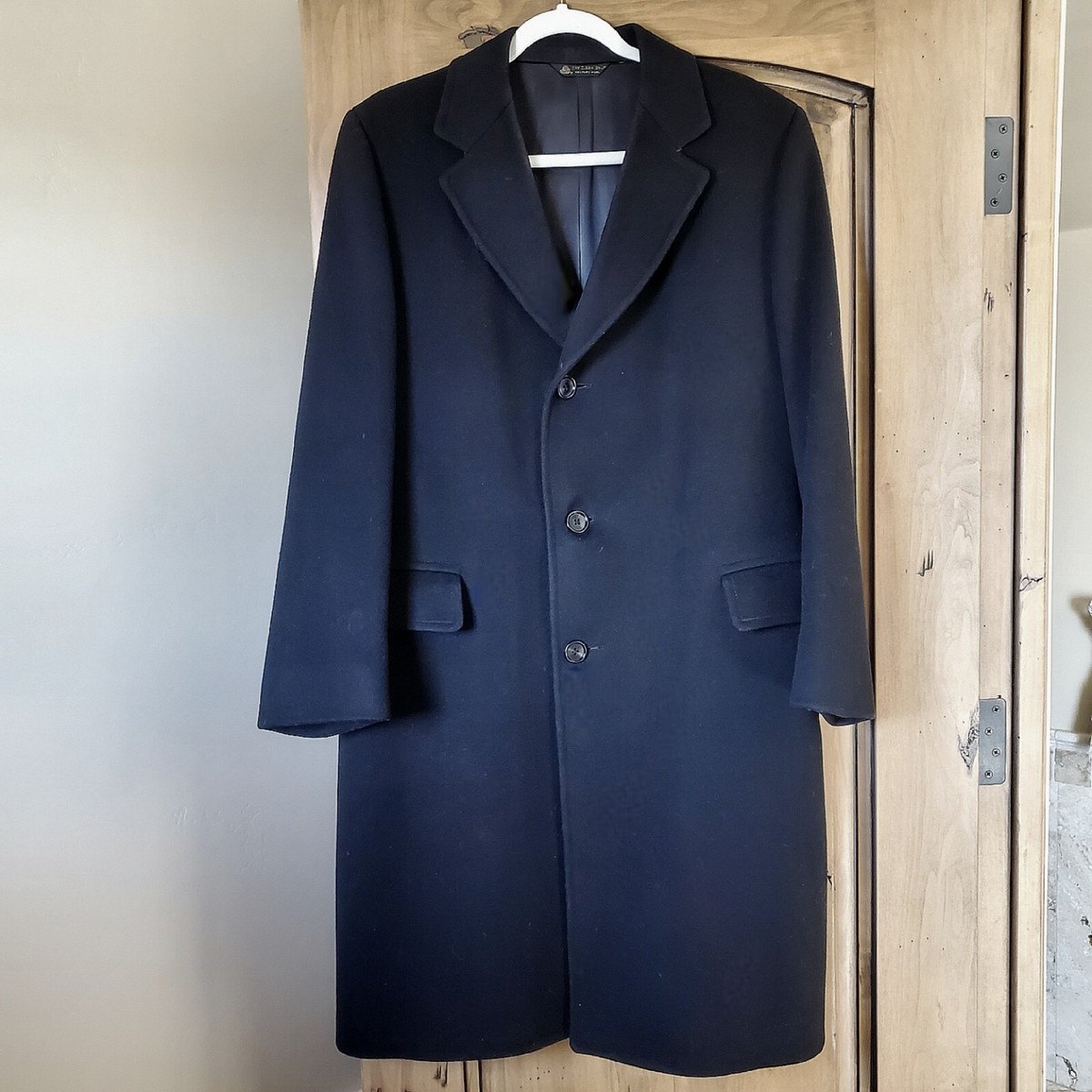 WALLACH'S Vintage 100% Wool Long Over Coat Mens Medium 40 WALLACH'S Vintage 100% Wool Long Over Coat Mens Medium 40