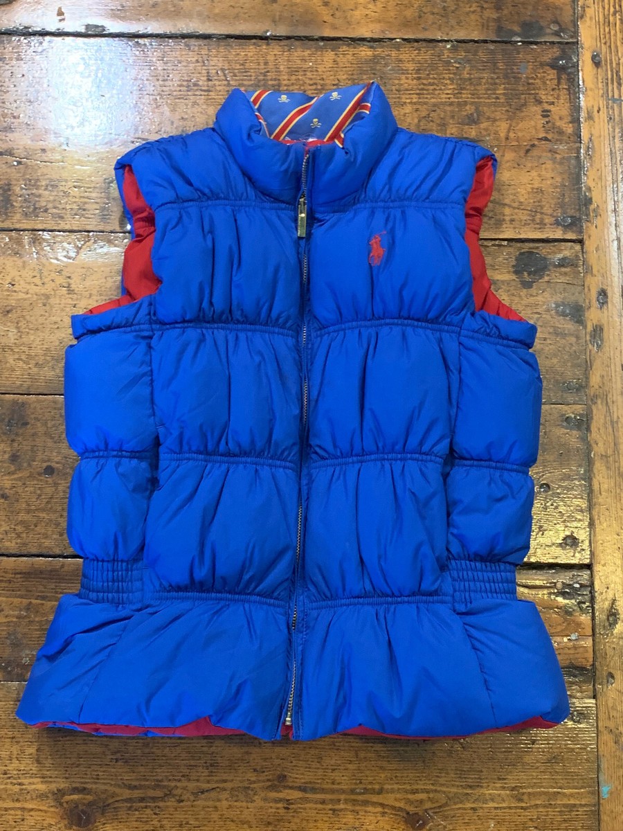 Vintage Polo Ralph Lauren Blue/Red Reverse Down Puffer Vest Jolly