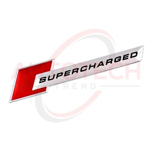 Audi Silver SuperCharged Badge 3D Emblem Side Fender A4 A5