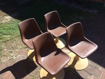 Four Retro Brown Swivel Chairs Dining Chairs Gumtree