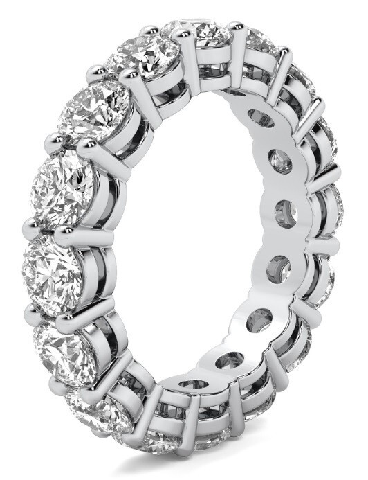 Ct Round Lab Grown Diamond Eternity Band Ring 14k E VS GIA