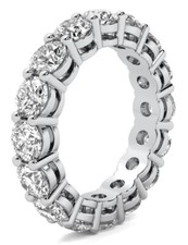 7 Ct Round Lab Grown Diamond Eternity Band Ring 14k E VS GIA Authenticated