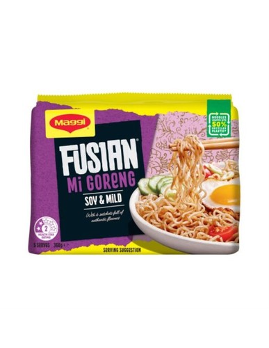 Maggi Fusion Soy Mild Spice Noodles 5 Pack 72g x 6 - 第 1/1 張圖片
