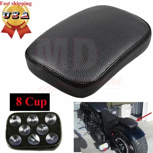 Rear Fender Passenger Pillion Pad Seat 8 Suction Cup For Harley Sportster Custom