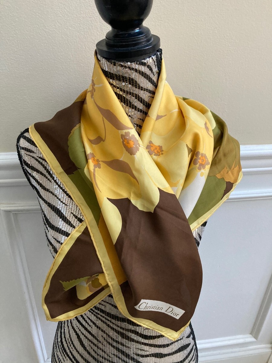 VINTAGE CHRISTIAN DIOR SCARF FRANCE 100% SILK AMAZING DESIGN