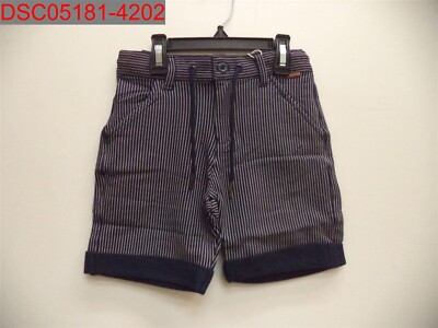 NWT - Boboli Boys Navy Pink Stripe Shorts, Size 5 84454700277980