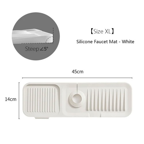 Faucet Splash Guard Silicone Sink Drip Water Mat Pad Drying Tray Kitchen Bath UK - Picture 17 of 18