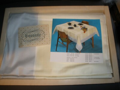 NOS Vintage Irisette Tablecloth Yellow with Gray Edges
