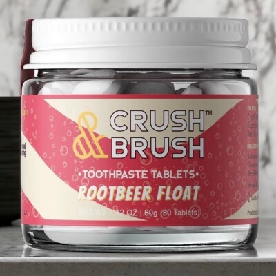 Crush & Brush Root Beer Float Toothpaste Tablets Soda Pop Collection 2.12 oz 60g