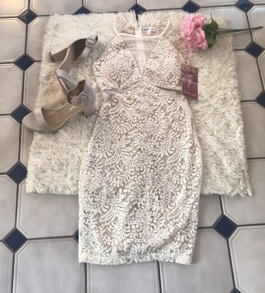 EMERALD SUNDAE DRESS LACE WITH MESH IVORY / CREAM KNEE LENGHT SIZE S - NWT  - | eBay