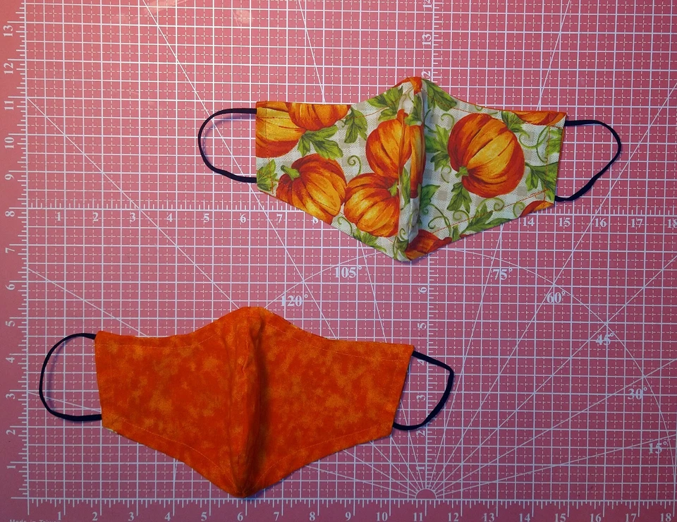 Pumpkin with Check REVERSIBLE Orange Mask Multi Sizes - Image 3 of 4