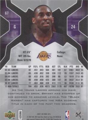 2007-08 SPx - Kobe Bryant #67 for sale | eBay