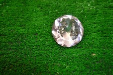 ANCIEN STATUE VIERGE MARIE ROSE VERRE DIAMANT CISELÉ PRESSE PAPIER SET DE BUREAU