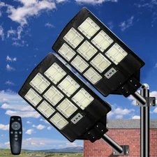 Solar Street Light Commercial Outdoor 1000W Road Lamp LED Flood Dusk to Dawn