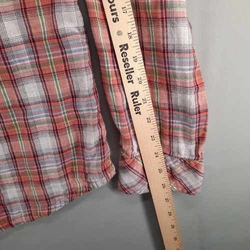 Oakley Shirt Womens XL Red White Plaid Long Sleeve Cotton Double Cloth Button Up - Picture 6 of 10