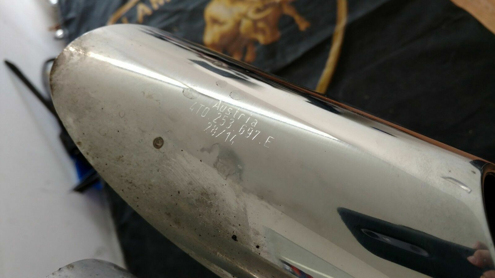 LAMBORGHINI HURACAN REAR LEFT DRIVER SIDE EXHAUST TIP PIPE CHROME OEM 4T0253697E