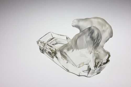 Karel Zentner Art Deco Glass Bear Bowl Ashtray Figurine, Antique Glass Figurine - Picture 4 of 7