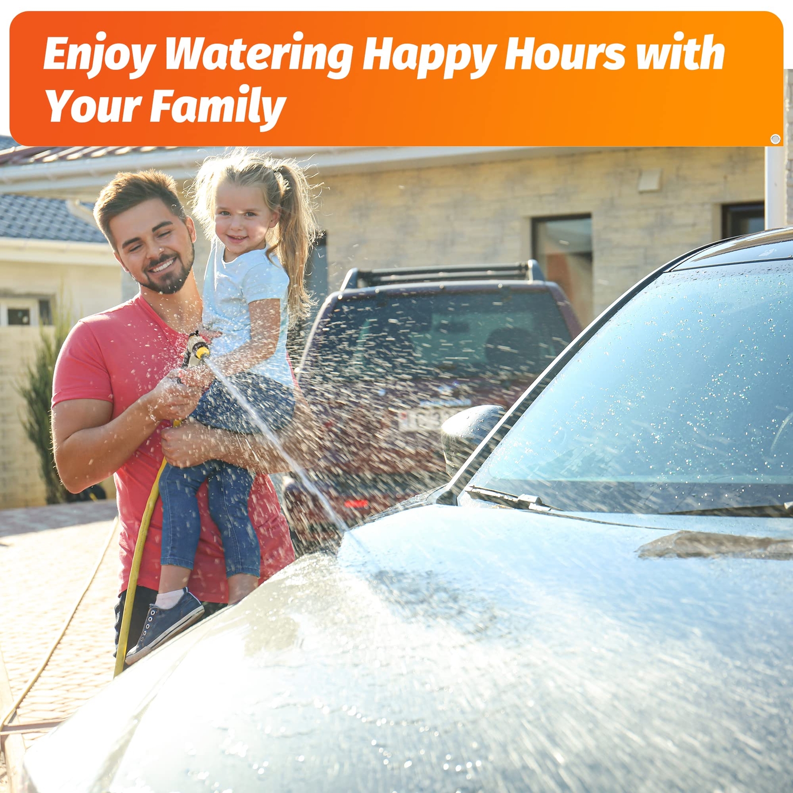 Garden Hose Nozzle 100%Metal High Pressure Spray Nozzle,Adjustable Spray Pattern