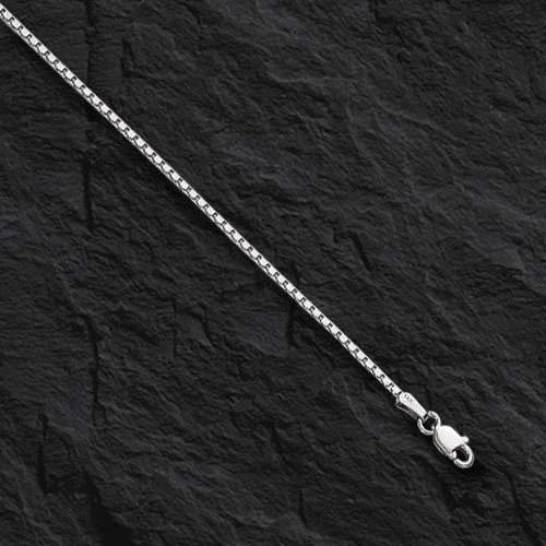 Corrente/colar pingente elo clássico ouro branco 14k 18 pol. caixa 1,7 gramas (WBOX053)