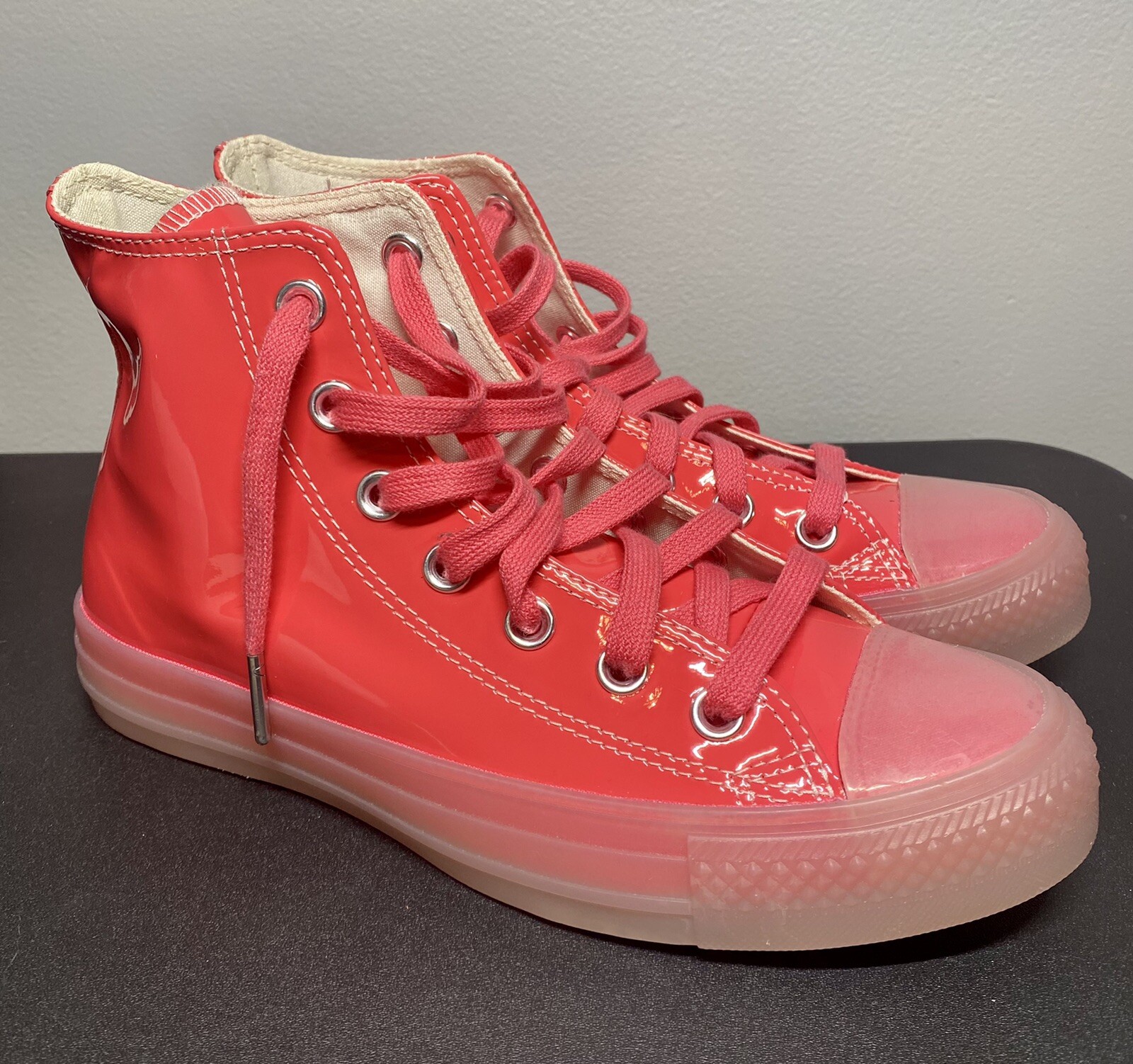 Patent Leather Sneaker W 7 M 5 Hot Pink 