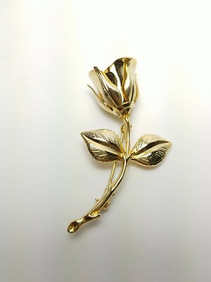 Broche Vintage Dorée Sculpture - Longueur 8,7 Cm - Neuf Sans Emballage - Superbe Pièce Unique
