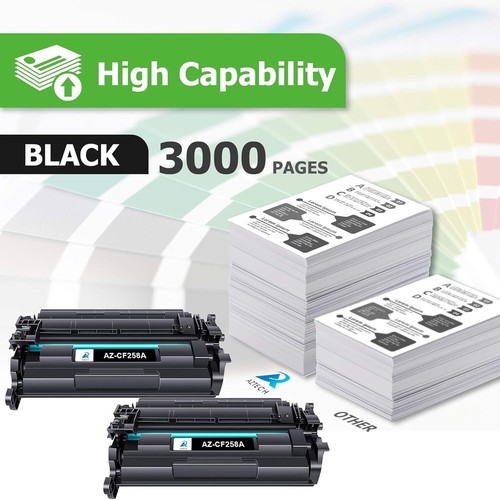 Aztech Compatible Toner Cart Replacement for HP 58A CF258A Black 2 Pack NO CHIP - Picture 3 of 10