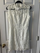 San Souci White lace dress Large EUC