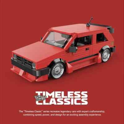   Happy Build PB8839 - Classic Car mit Container, Power Block Spezial Felgen 