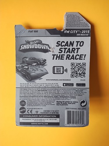 🔥Hot Wheels Fiat 500 On Error Treasure Hunt Card - 50/250 Blue Fiat 500 Polizia - Picture 3 of 4