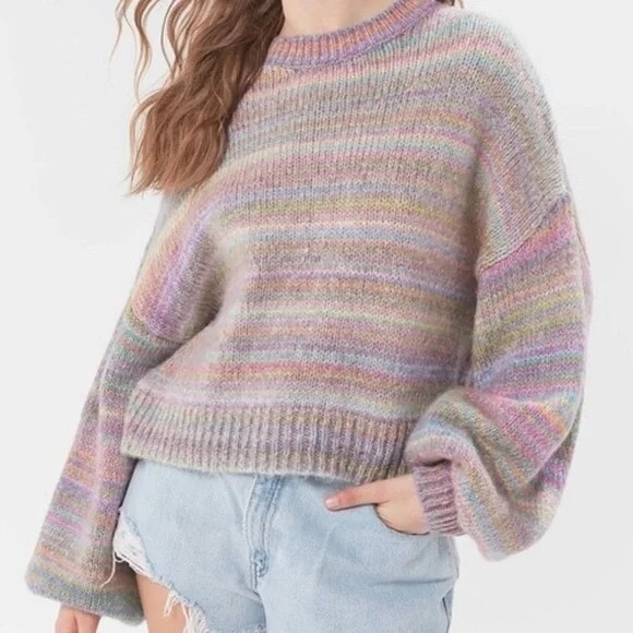 Clothing Balloon Sleeve Cropped Sweater Urban Outfitters Urban