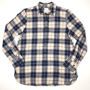 J Crew Factory Homespun Popover Plaid Shirt Boy Long Sleeve Navy