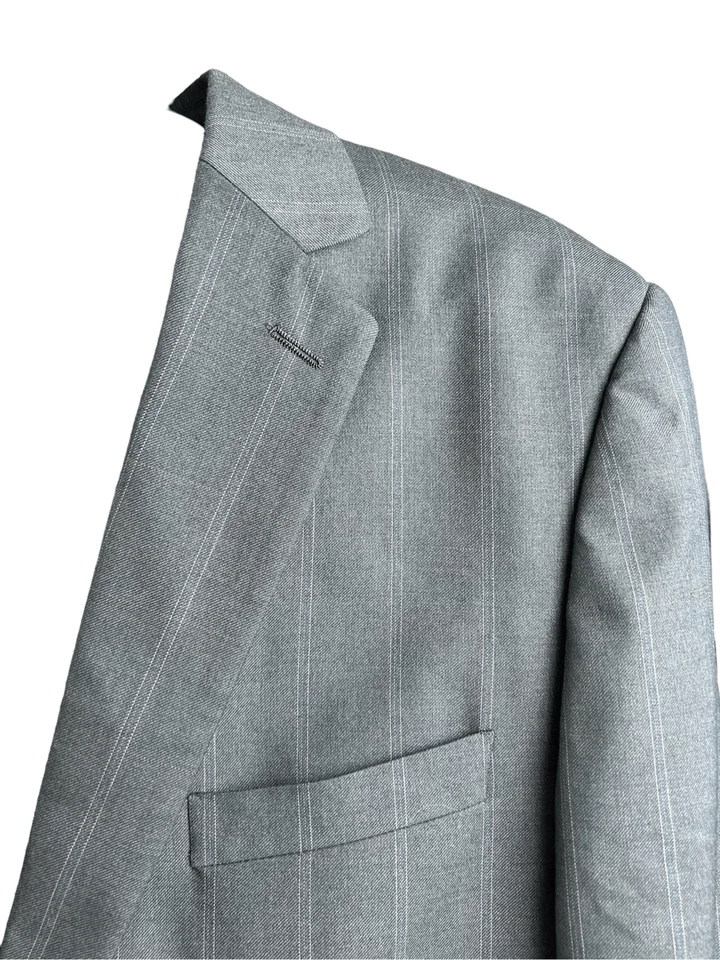 Salvatore EXTE Hombre Gris Rayas Traje Blazer Traje Abrigo Chaqueta Talla 44R Gota 6 ar Foto 3 de 4