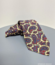 Vintage Gant Men's Multicolor Paisley Pattern 100% Silk Necktie Made in USA
