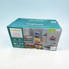 Snapware 38pc Plastic Food Storage Container Set Snap Lids Clear/Blue