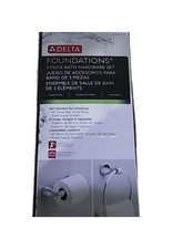 Delta Foundations Towel Ring, Toilet Paper Holder, 18" Towel Bar Chrome FND63-PC