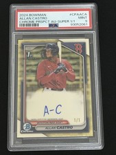 Marketplace image: 2024 Topps Bowman Superfractor Allan Castro 1/1 Auto Autograph PSA 9 Near Mint