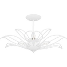 Quoizel Tallulah 3Light Semi-Flush Mount, Sand White/ - TLH1722SW