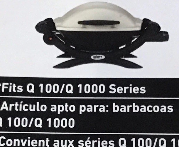 Weber 7110 Bonnet Premium Grill Cover fits Q1000/100 Black Waterproof UV-Resist