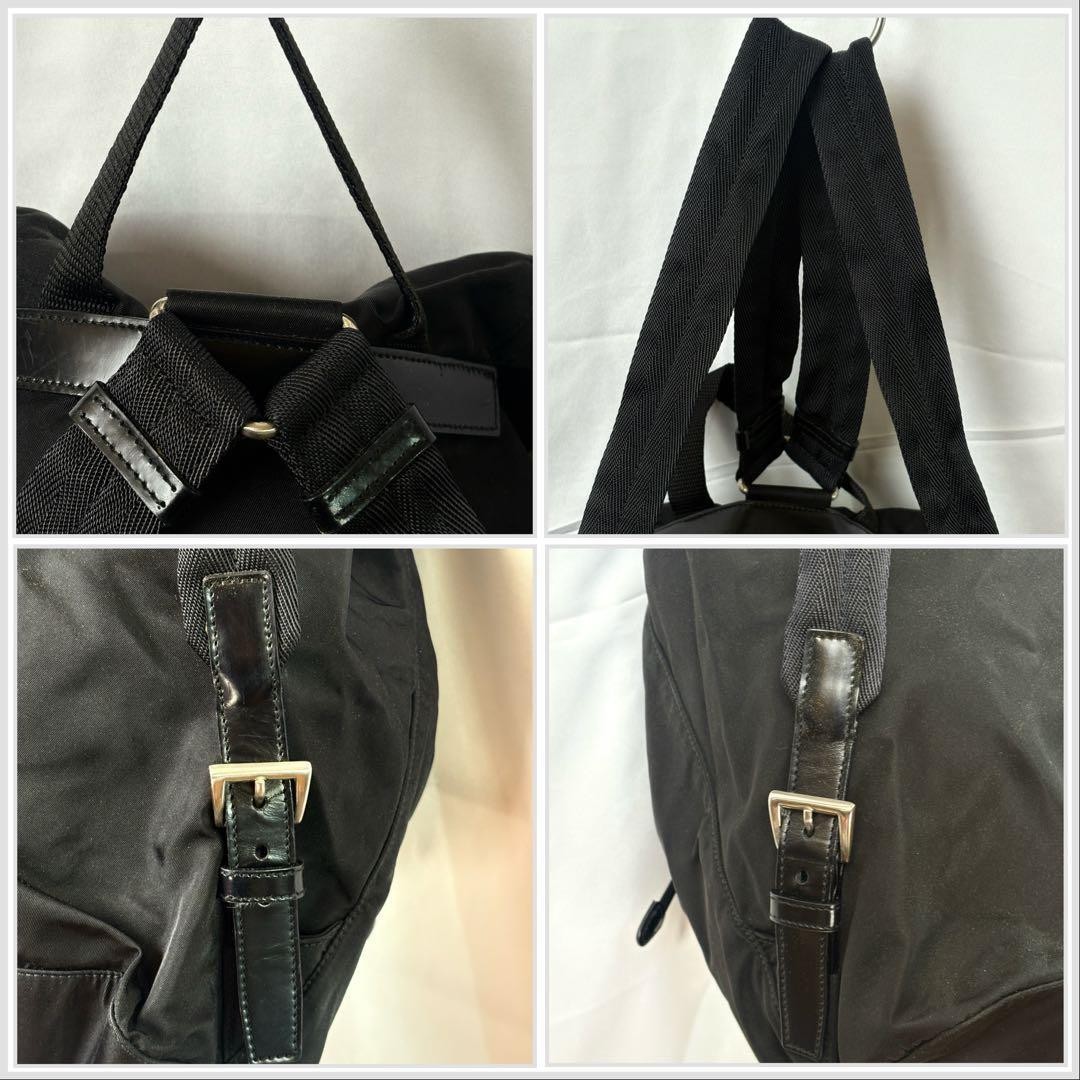 PRADA Nylon Backpack Approximately 30cm Small Black Drawstring Backpack from jap thumbnail 7