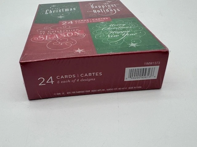 Image Arts Christmas Boxed Cards Assortment Elegant Lettering 4 Designs 24 Cards - Image 4 of 4