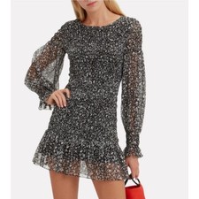 LoveShackFancy Scarlett Mini Black White Dress Size Medium 