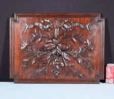 23" Wide Antique French Solid Oak Wood Louis XVI Panel Highly Carved