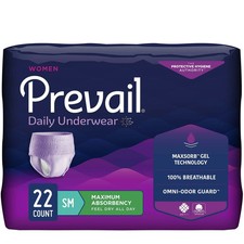 Prevail Daily Disposable Underwear Female Small Maximum 22 Ct