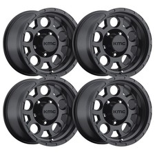 Set-4 Kmc Km522 Enduro 16x8 8x6.58x165.1 Matte Black 0mm Wheels Rims 16 Inch